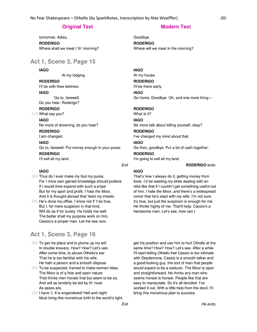 Othello Modern Translation - Page 20