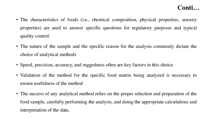 Food Analysis Introduction - Page 13