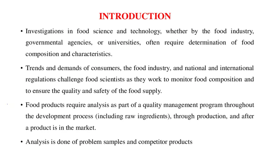 Food Analysis Introduction - Page 2