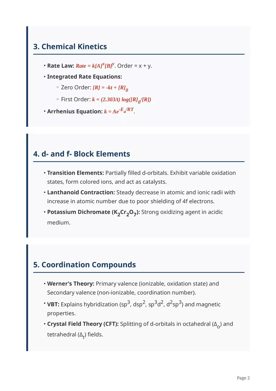 Class 12 Chemistry: Complete Revision Notes - Page 2