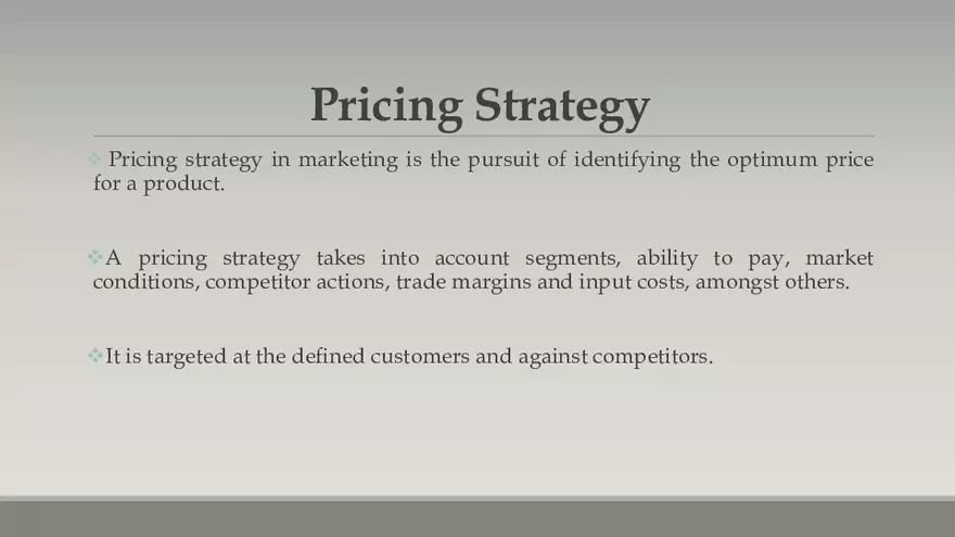 Pricing Policy and Strategies - Page 13