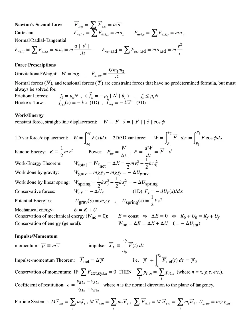 EN PH 131 - Final Exam Formula Sheet - Page 2