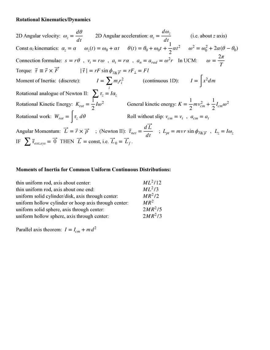 EN PH 131 - Final Exam Formula Sheet - Page 3