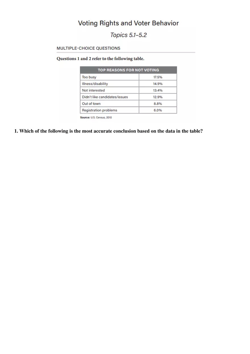 Goal 5.1 and 5.2 Review Questions - Page 1