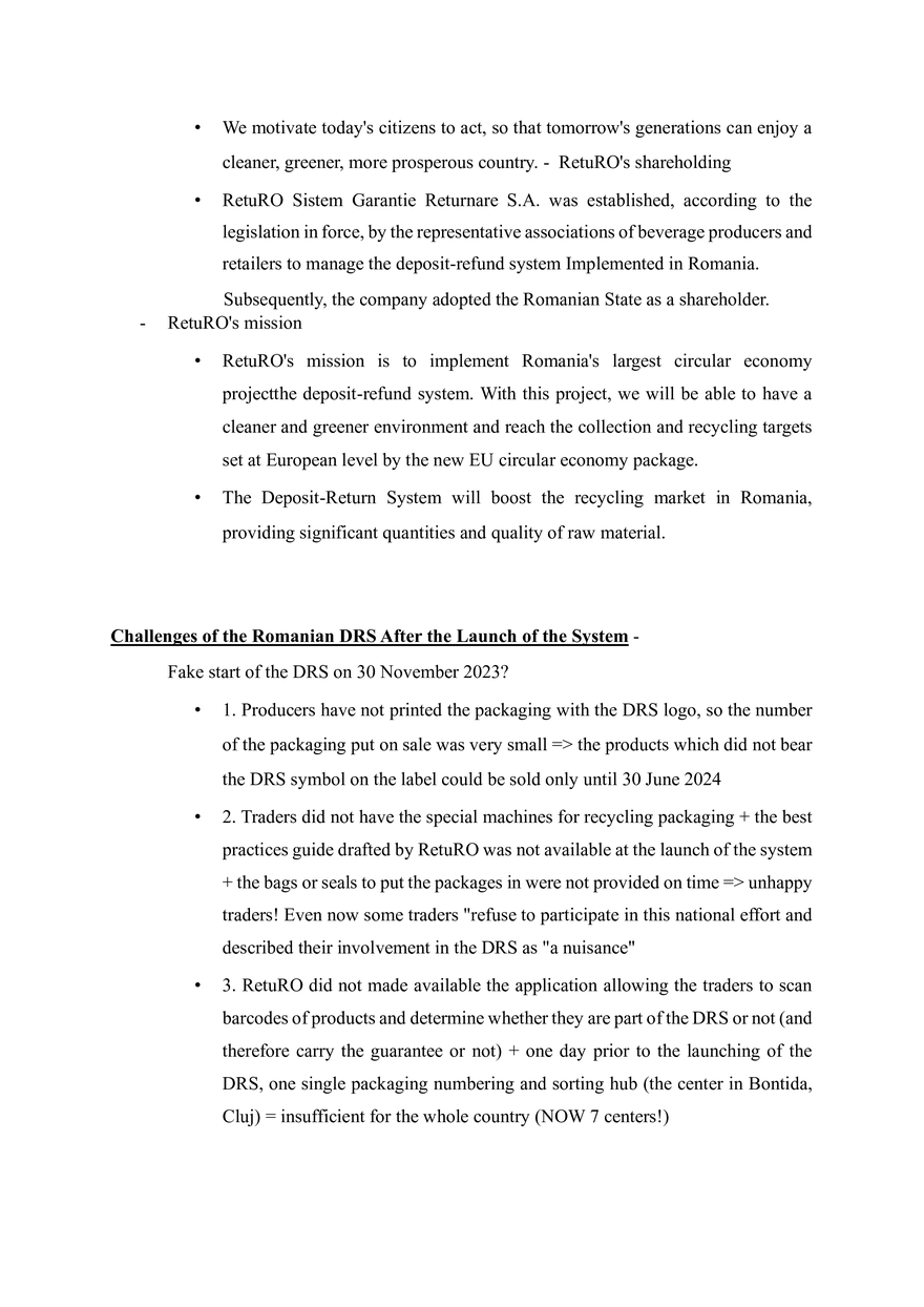 Implementation and Challenges of the Deposit Return System in Romania - Page 3