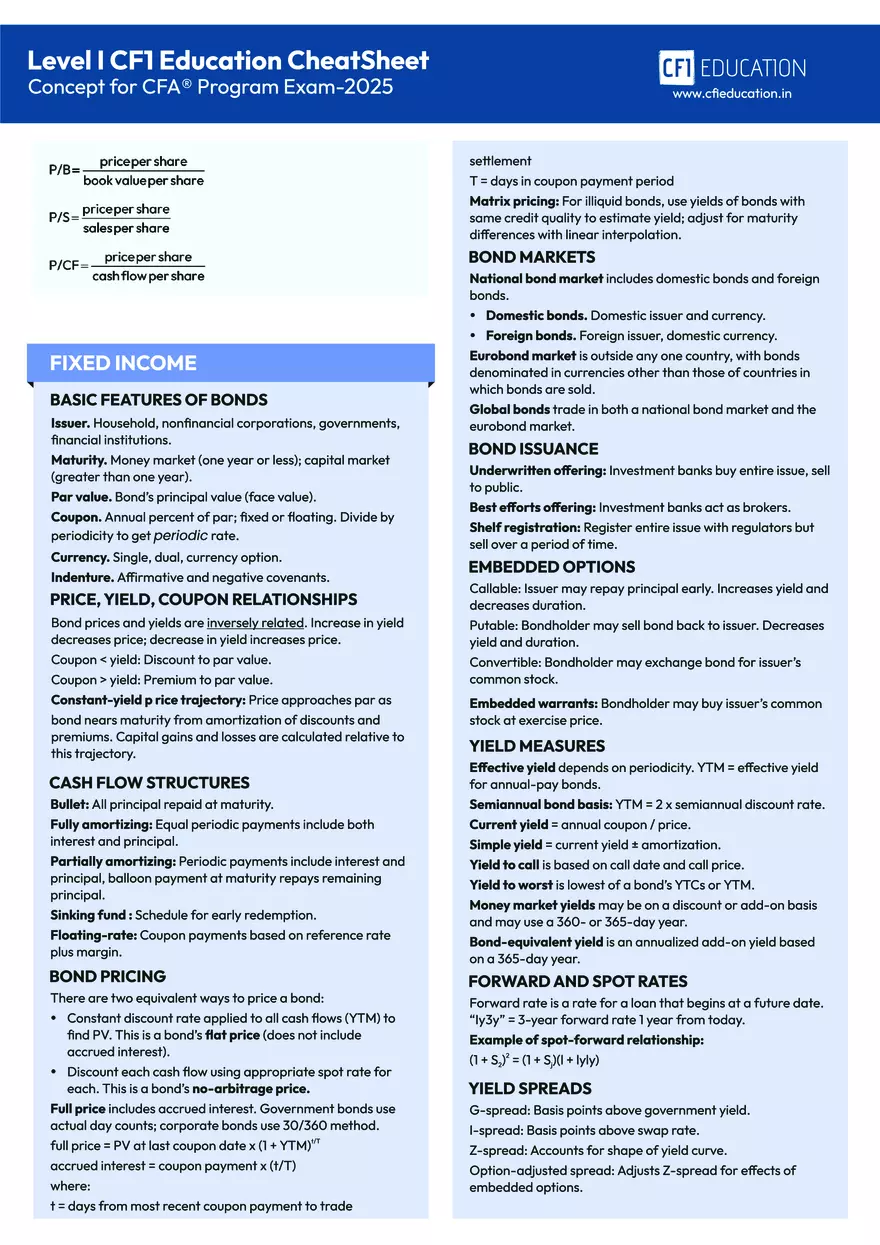 CFA Level I 2025 Cheat Sheet - Page 10