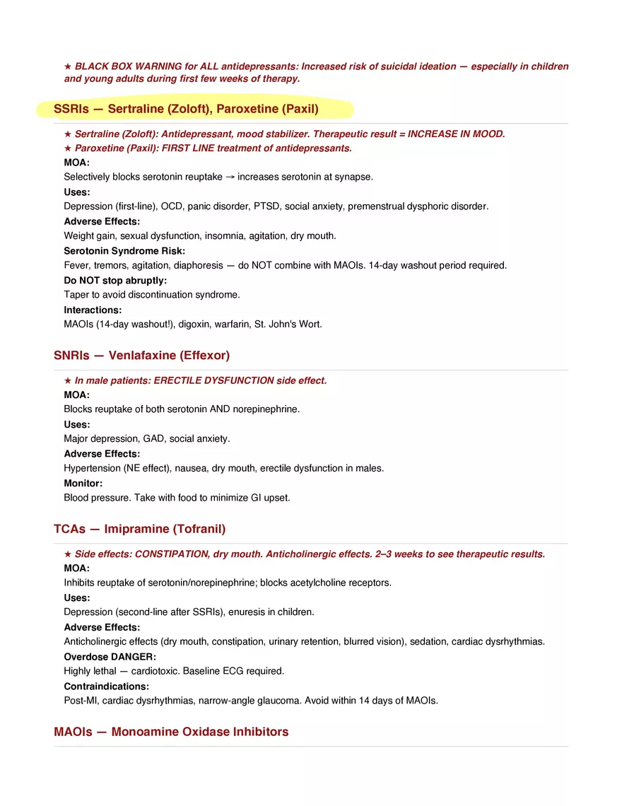 Final Exam Study Guide - Pharmacology - Page 7