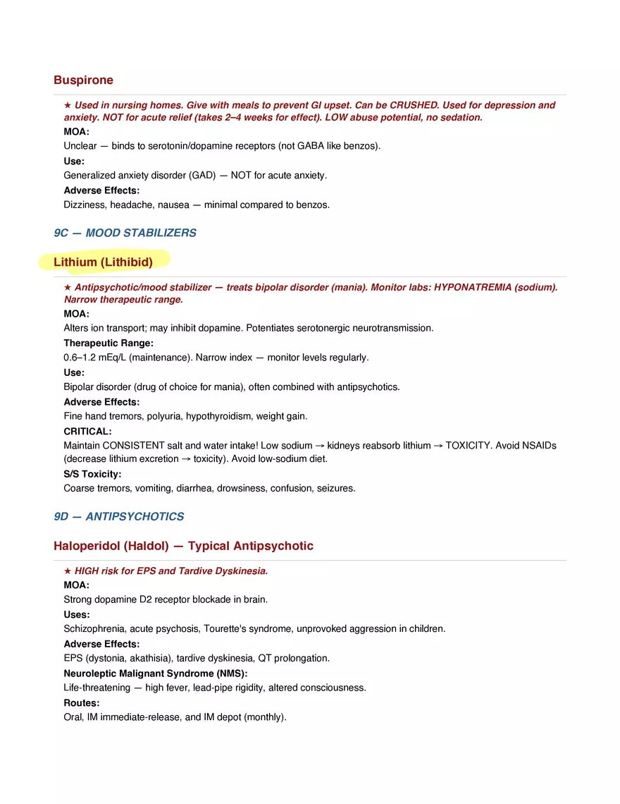 Final Exam Study Guide - Pharmacology - Page 9