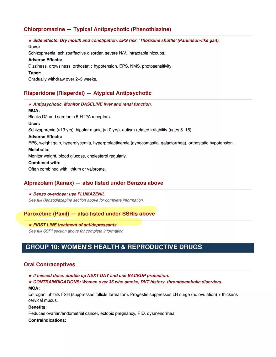 Final Exam Study Guide - Pharmacology - Page 10