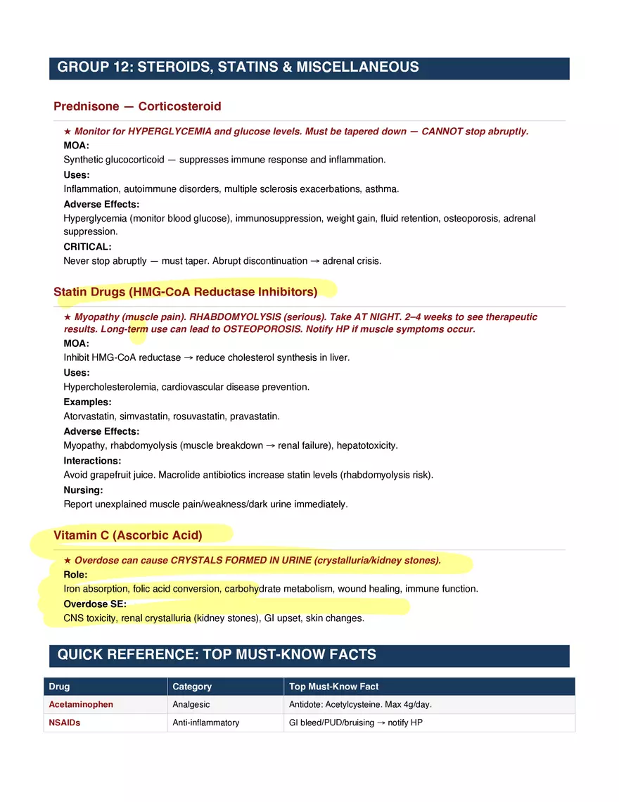 Final Exam Study Guide - Pharmacology - Page 12