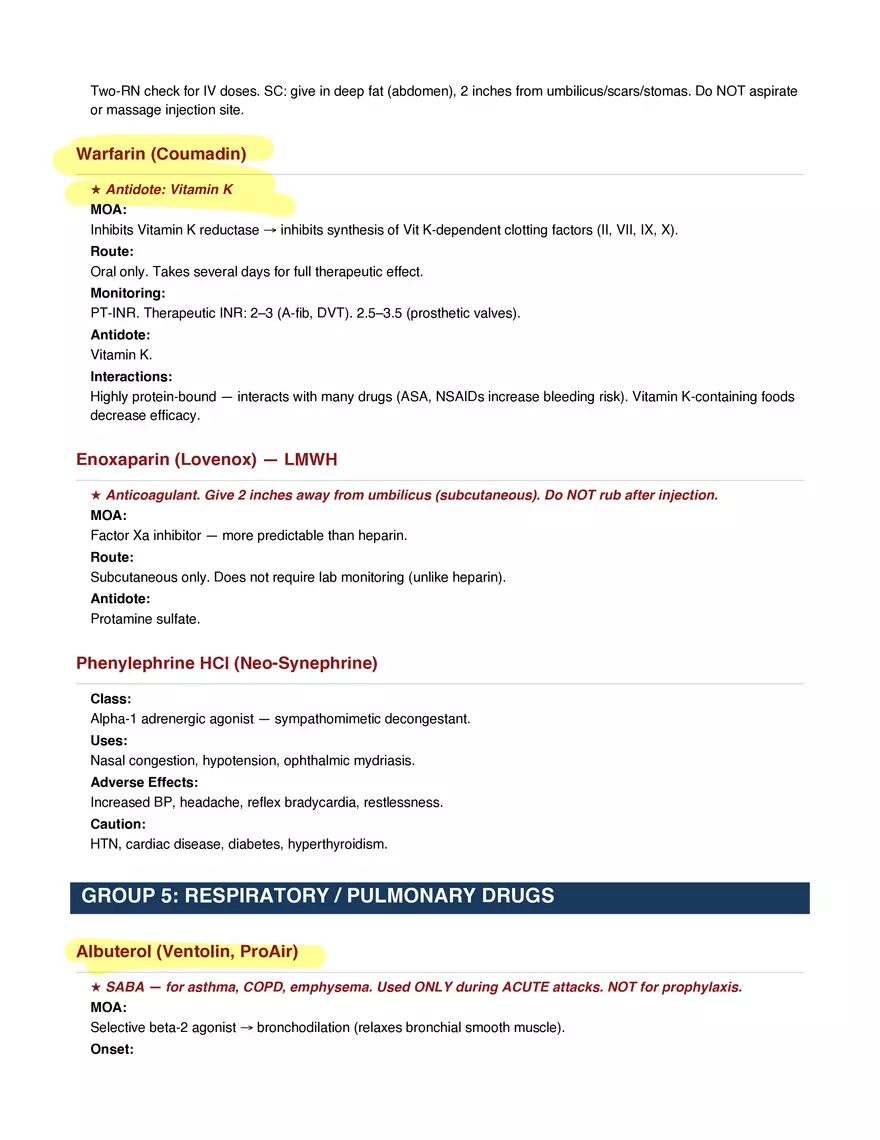Final Exam Study Guide - Pharmacology - Page 22