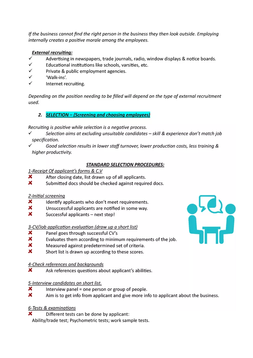 Human Resource Management Summary Notes - Page 2