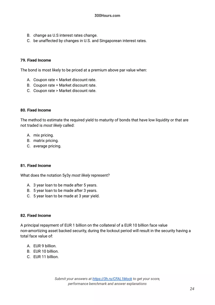 300 Hours - Free CFA Level 1 Mock Exam - Page 17