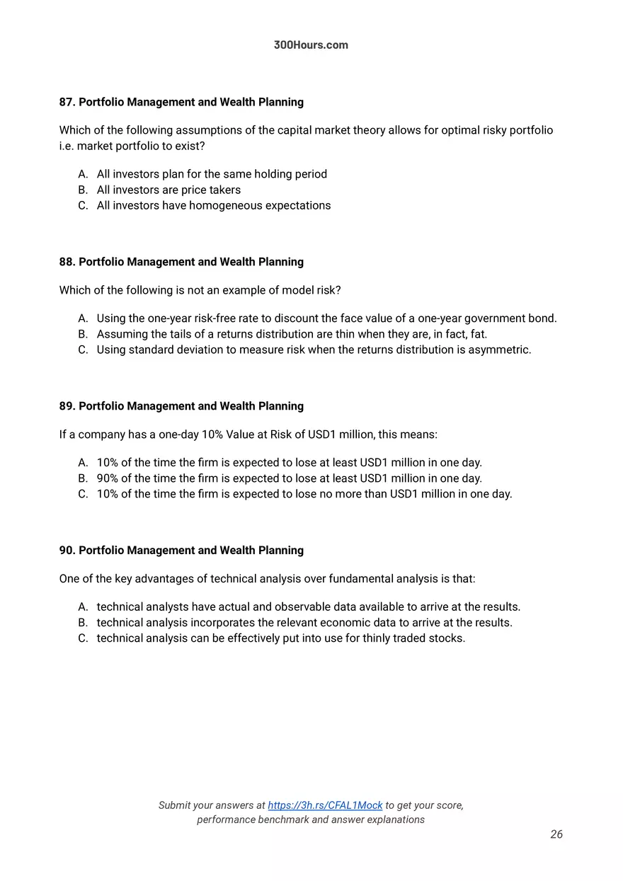 300 Hours - Free CFA Level 1 Mock Exam - Page 19