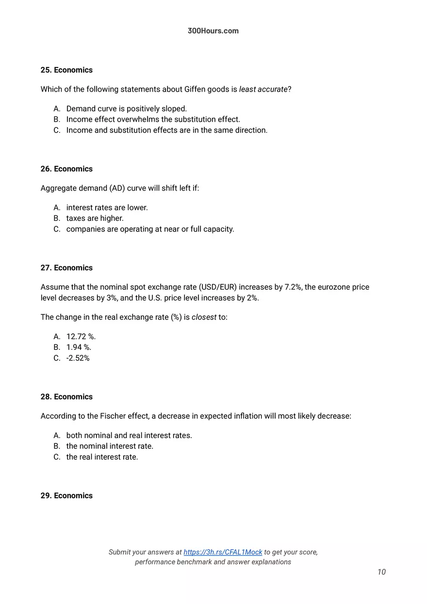 300 Hours - Free CFA Level 1 Mock Exam - Page 27