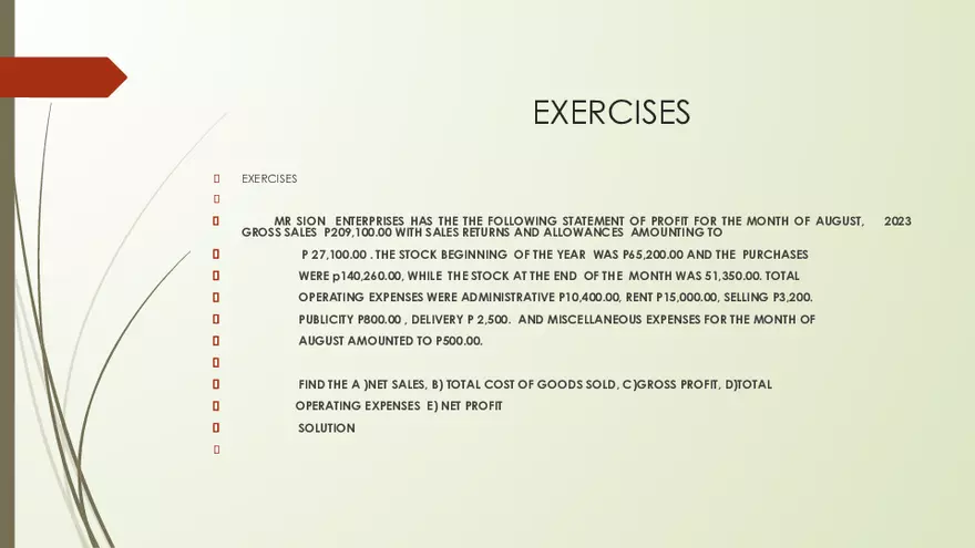 Lecture 3: Profit And Loss Statement - Page 6