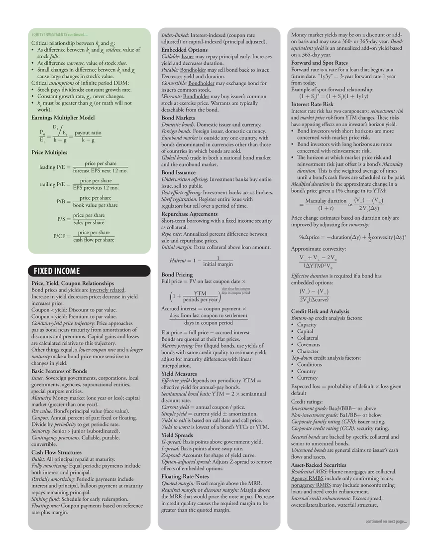 CFA Level I 2026 Schweser Quicksheet - Page 5