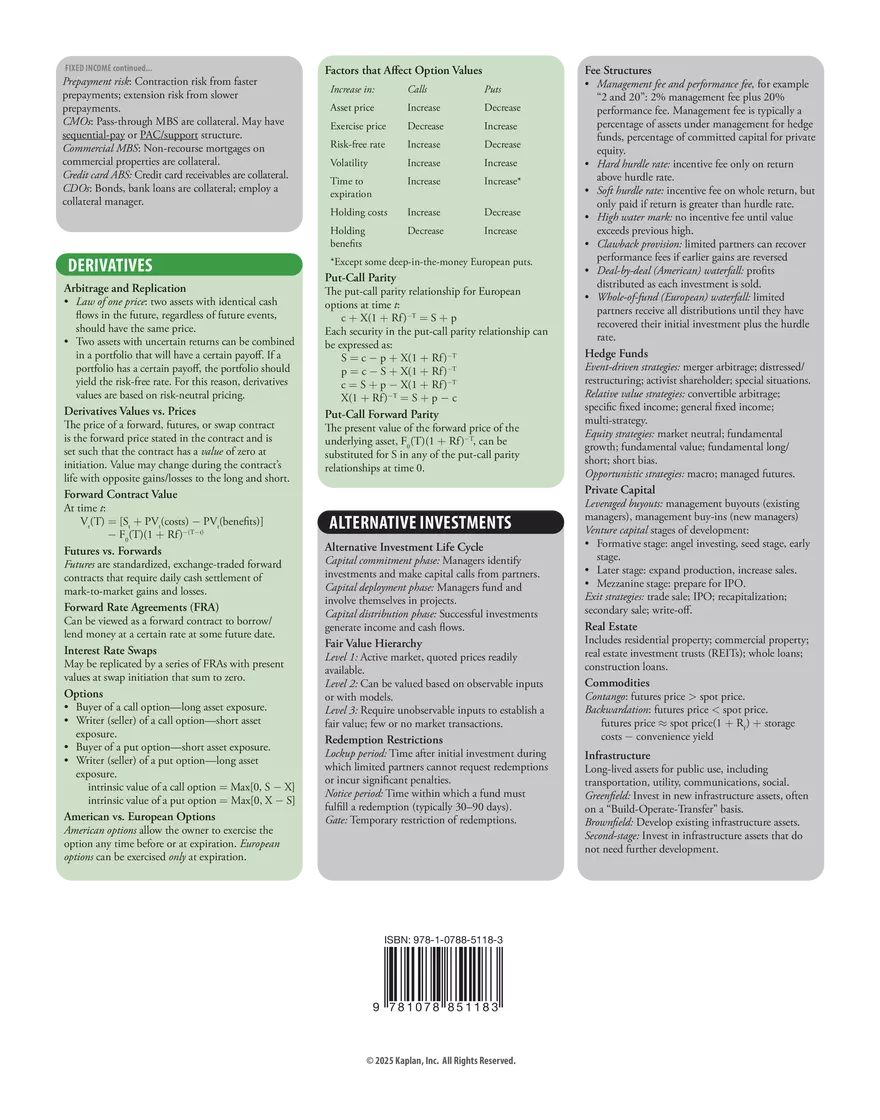 CFA Level I 2026 Schweser Quicksheet - Page 6