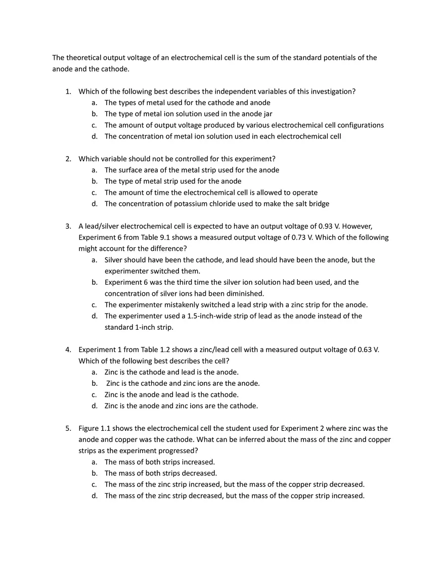 Voltaic Cells and Standard Potentials - Page 3