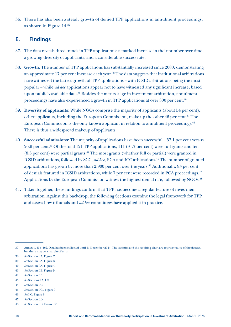 Report and Recommendations on Third-party Participation in Investment Arbitration - Page 10