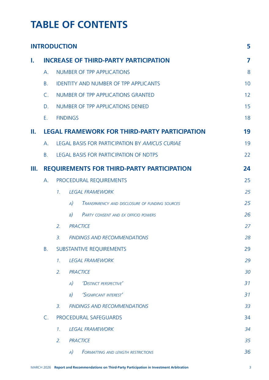 Report and Recommendations on Third-party Participation in Investment Arbitration - Page 13