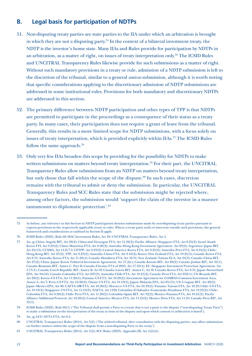 Report and Recommendations on Third-party Participation in Investment Arbitration - Page 15