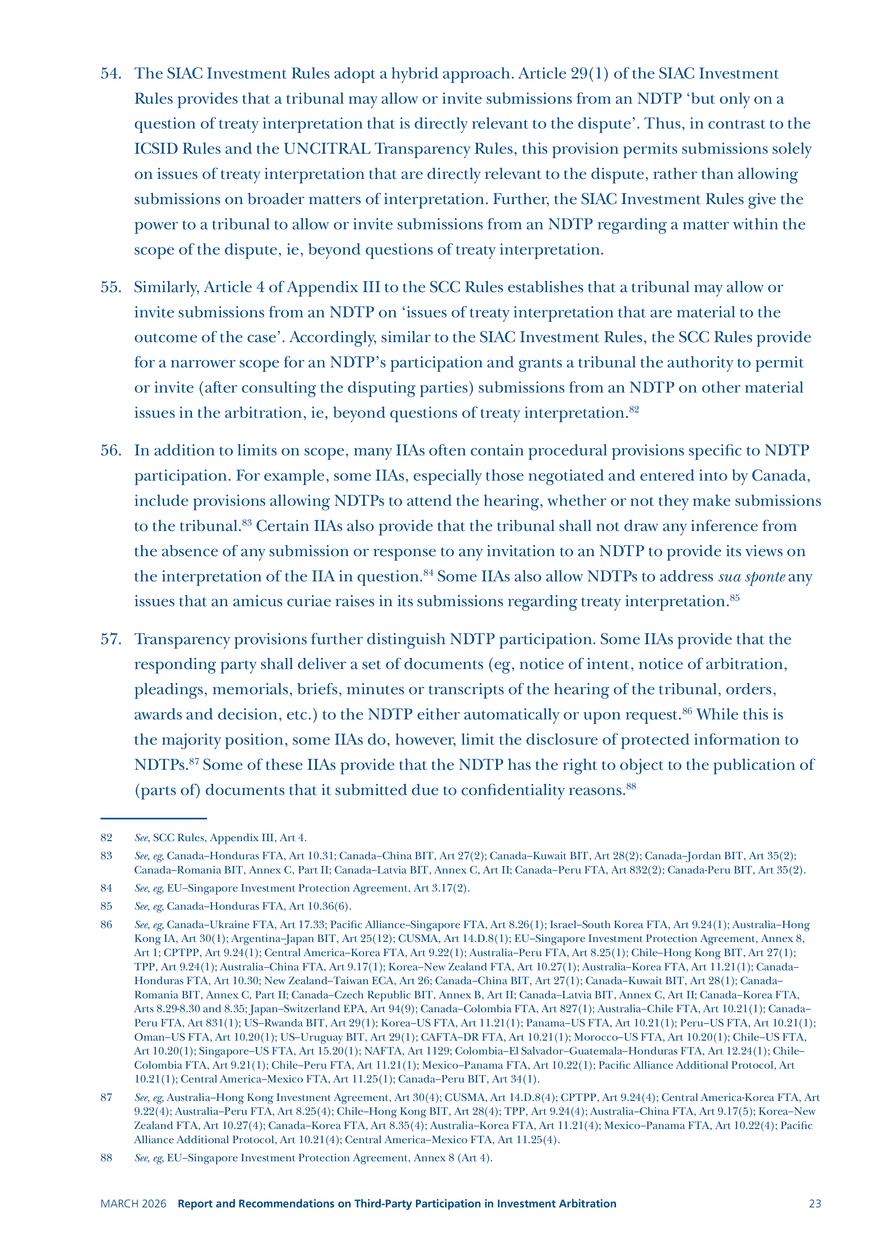 Report and Recommendations on Third-party Participation in Investment Arbitration - Page 16