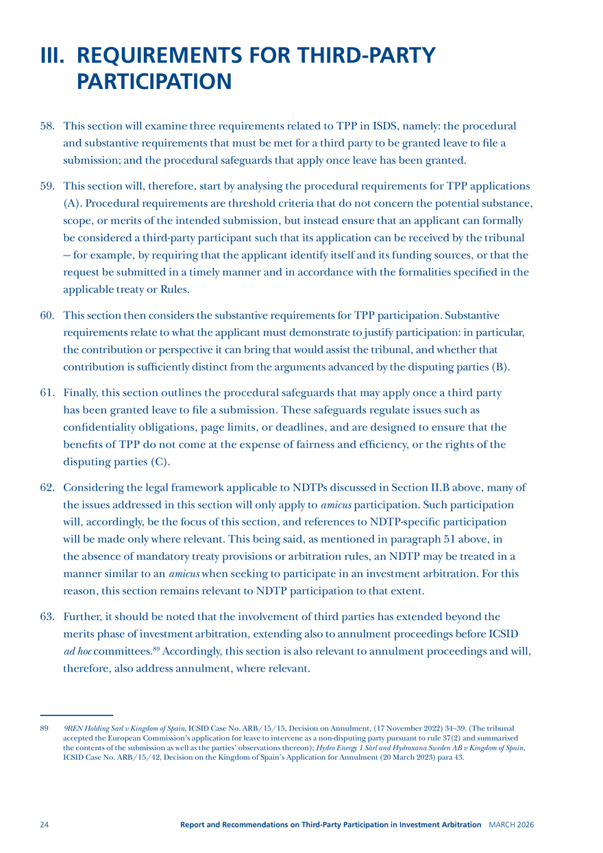 Report and Recommendations on Third-party Participation in Investment Arbitration - Page 17