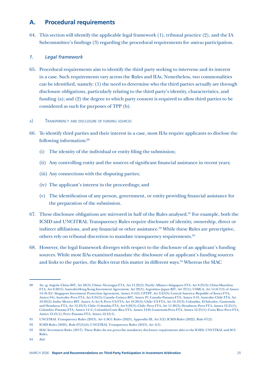Report and Recommendations on Third-party Participation in Investment Arbitration - Page 18