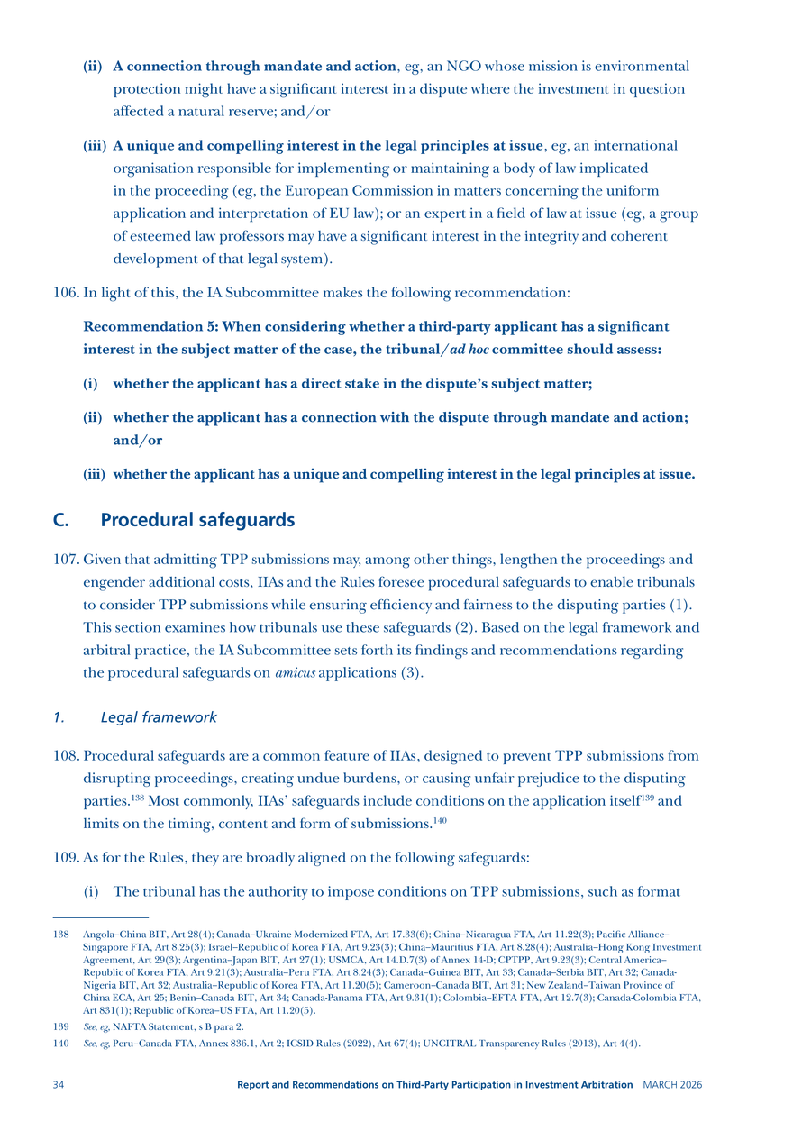 Report and Recommendations on Third-party Participation in Investment Arbitration - Page 28