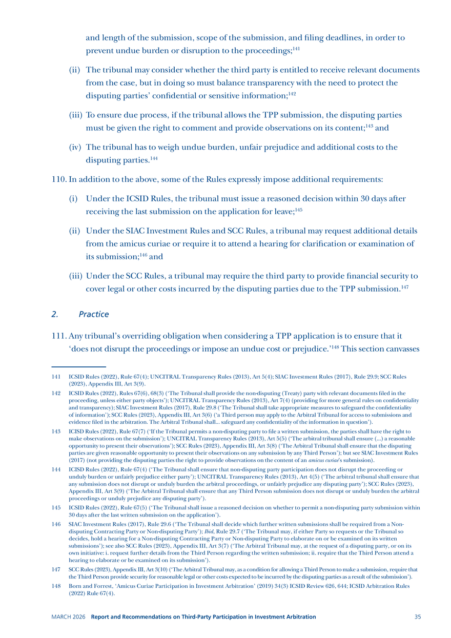 Report and Recommendations on Third-party Participation in Investment Arbitration - Page 29