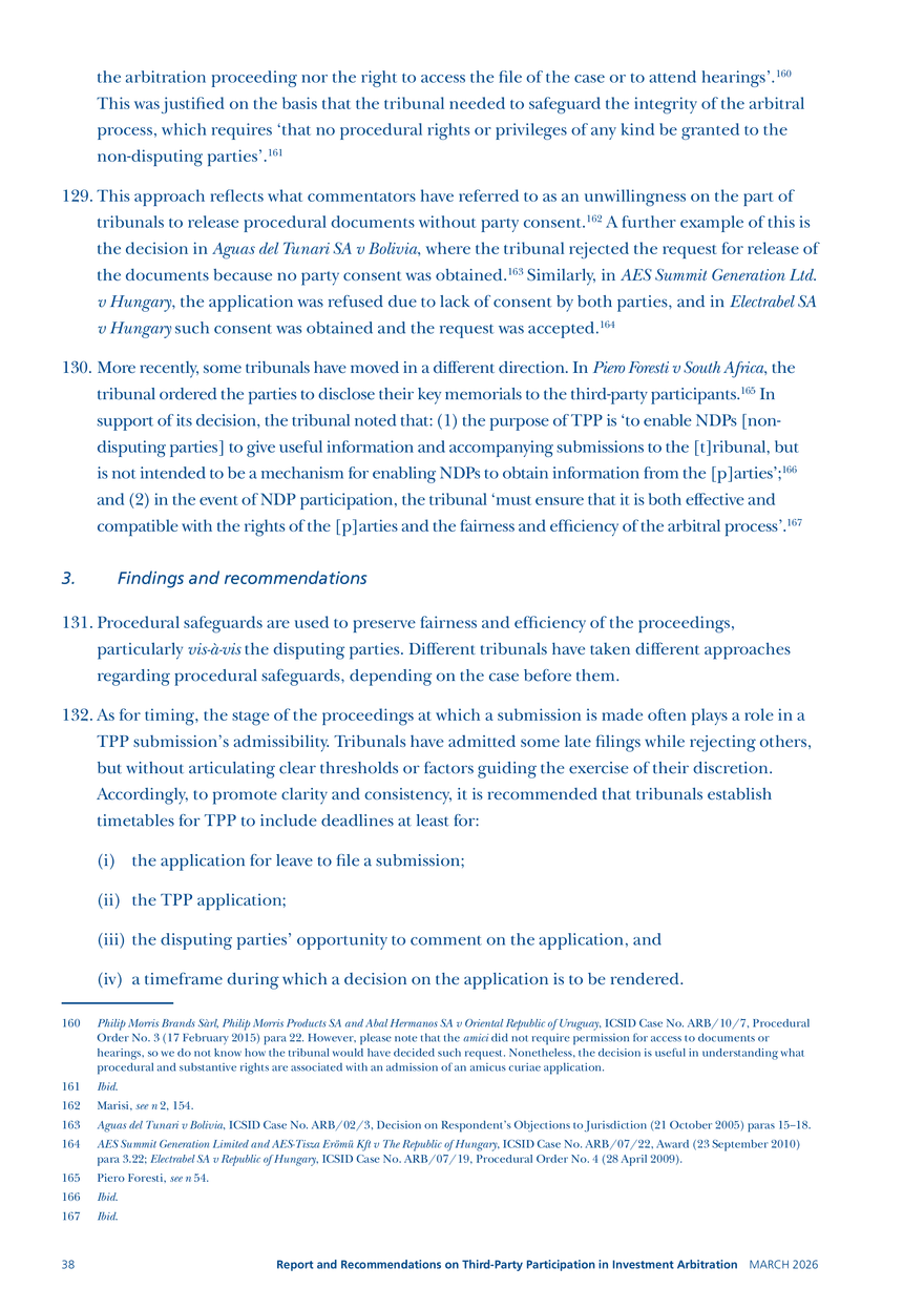 Report and Recommendations on Third-party Participation in Investment Arbitration - Page 32