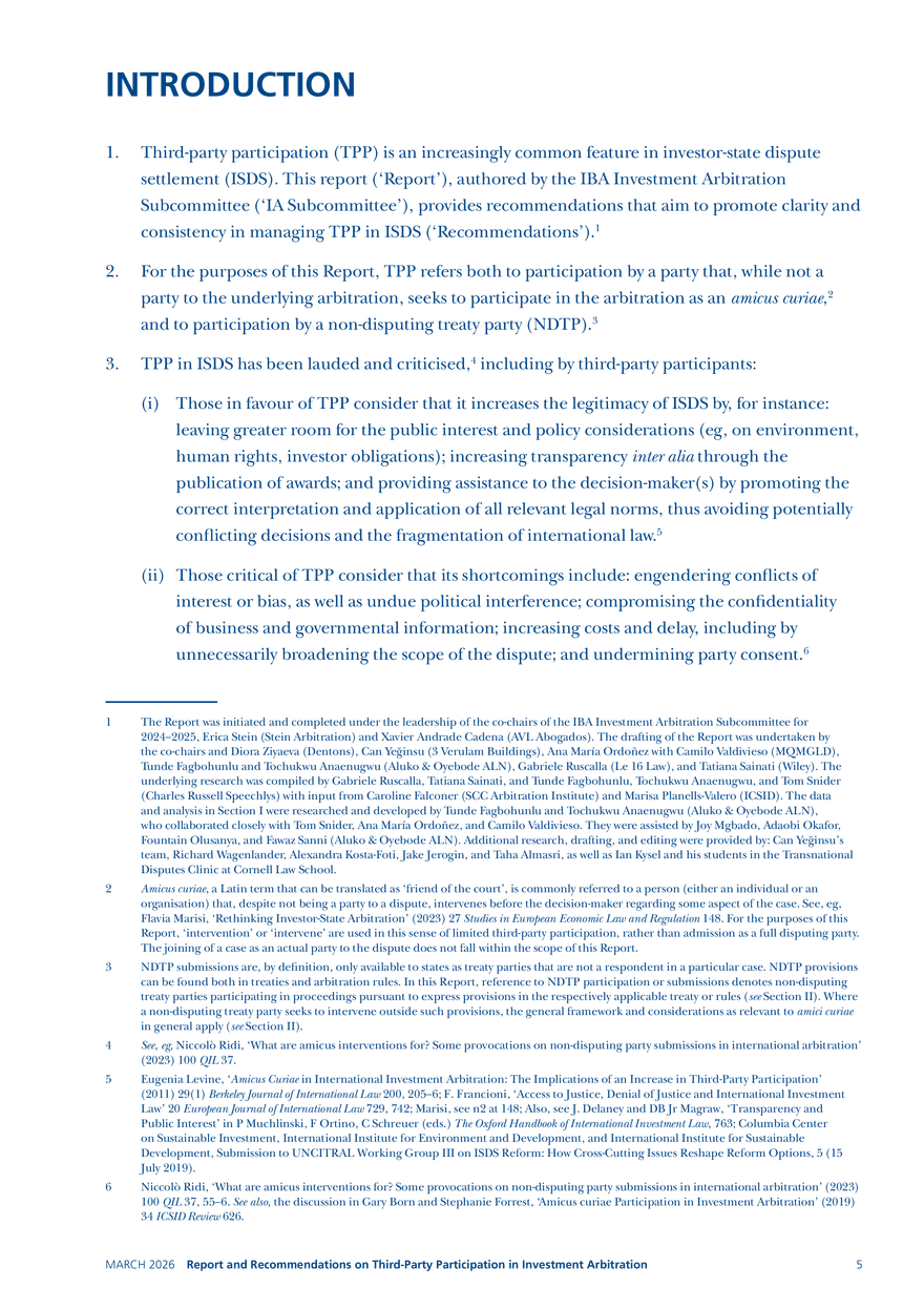 Report and Recommendations on Third-party Participation in Investment Arbitration - Page 35