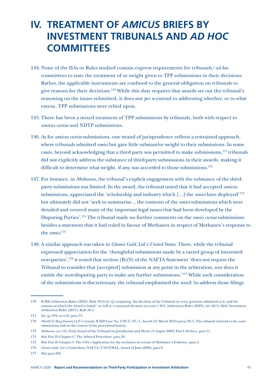 Report and Recommendations on Third-party Participation in Investment Arbitration - Page 36