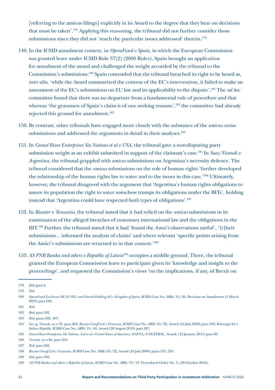 Report and Recommendations on Third-party Participation in Investment Arbitration - Page 37