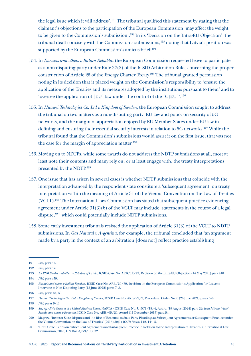 Report and Recommendations on Third-party Participation in Investment Arbitration - Page 38