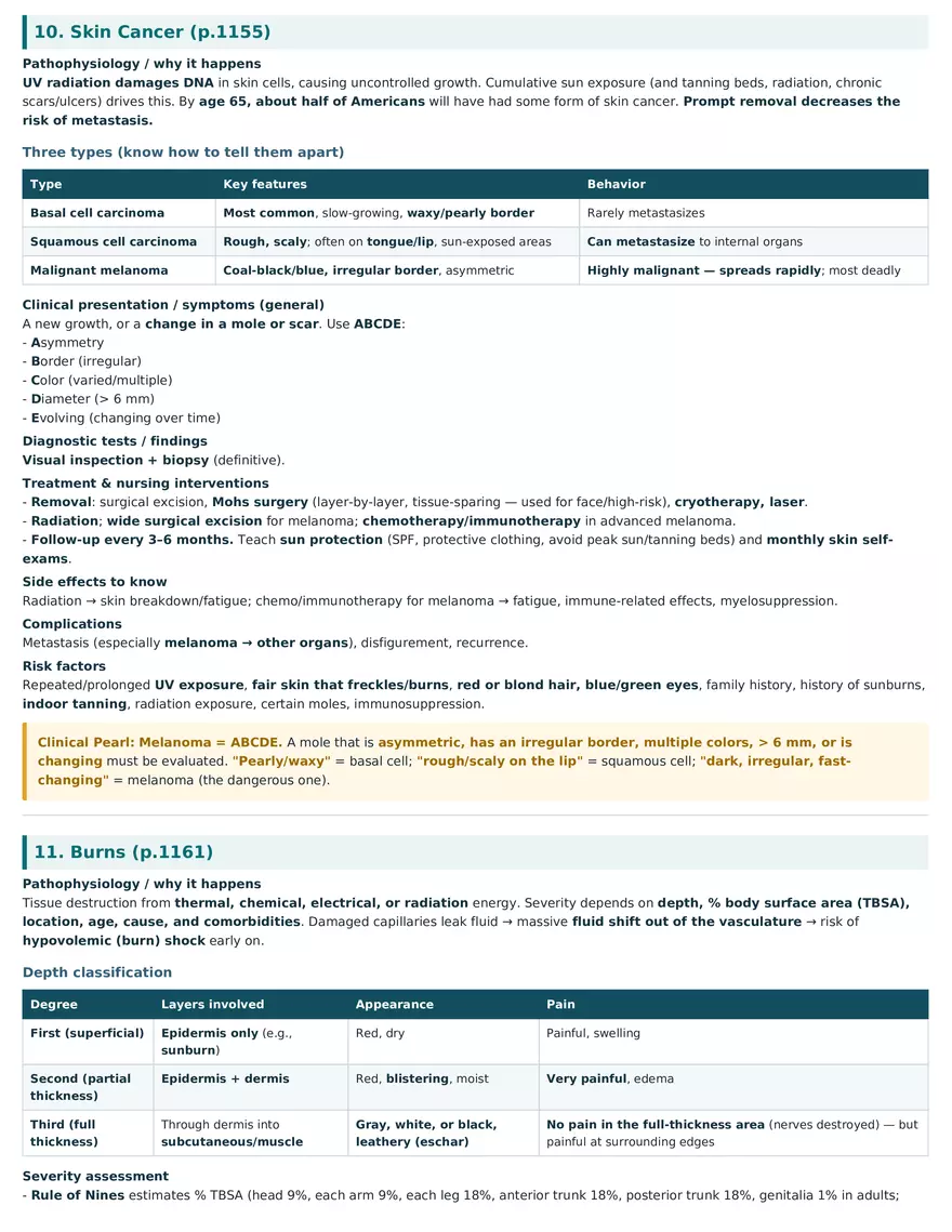 Skin Disorders Study Guide - Sensory 2 - Page 6