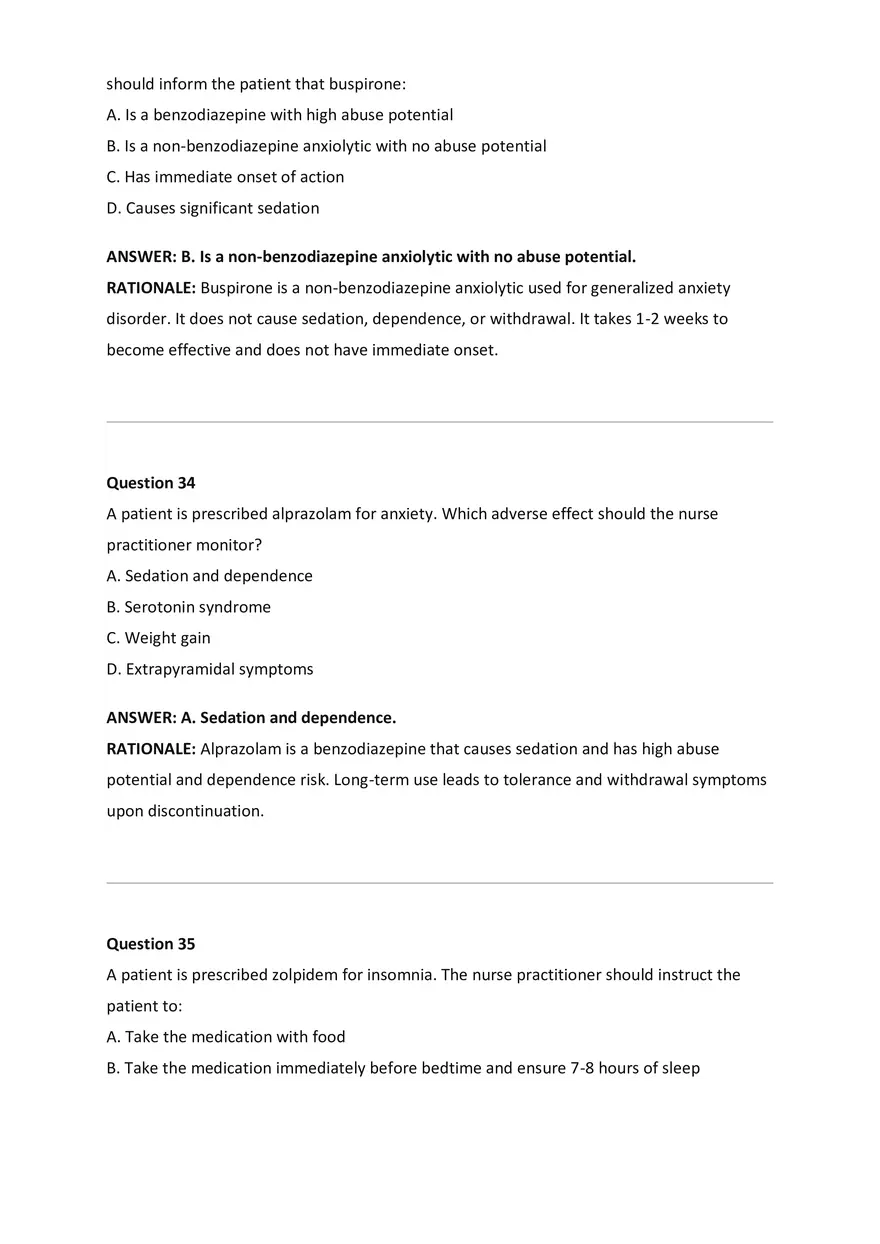 Wilkes NSG533 Advanced Pharmacology Exam Bank - Page 8