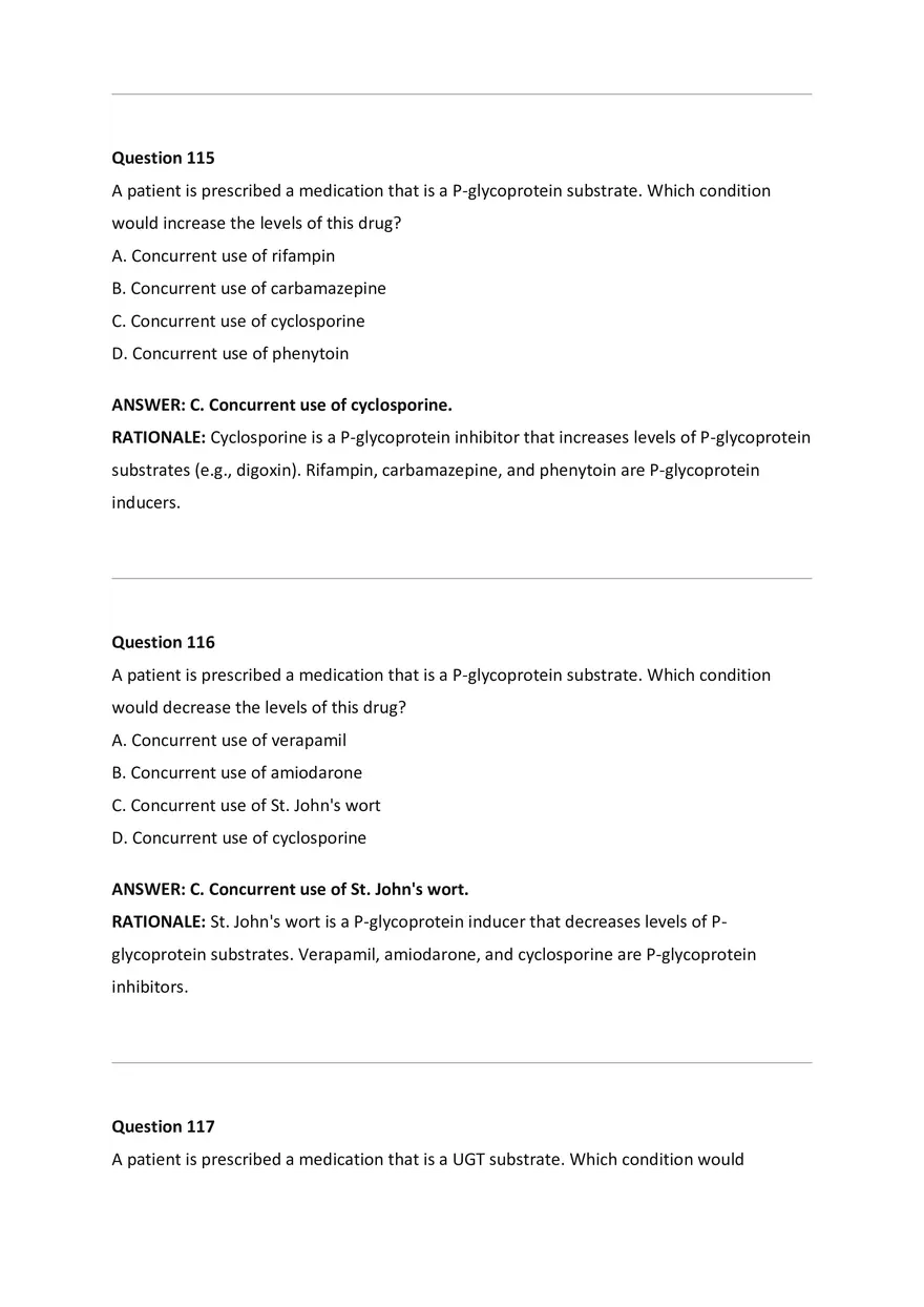Wilkes NSG533 Advanced Pharmacology Exam Bank - Page 47