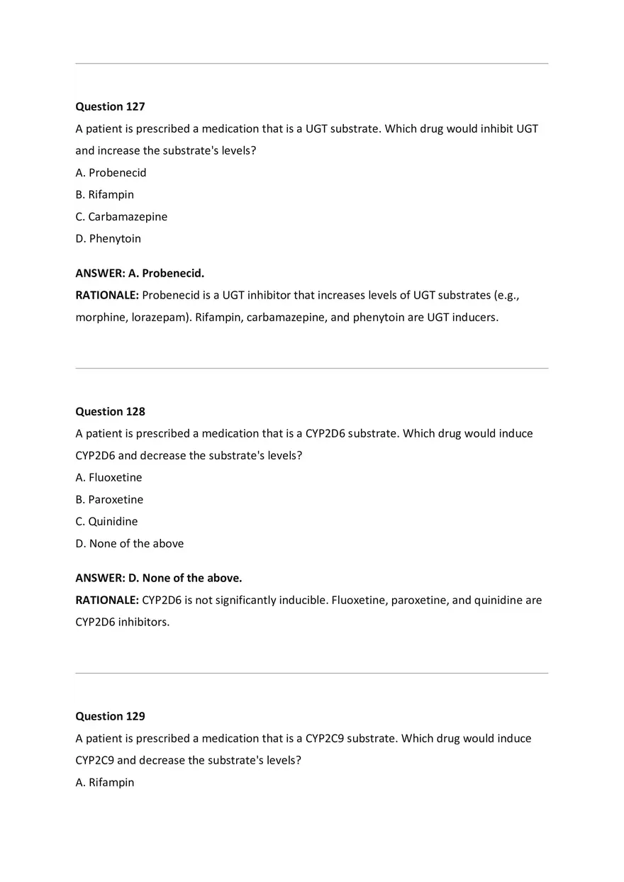Wilkes NSG533 Advanced Pharmacology Exam Bank - Page 52