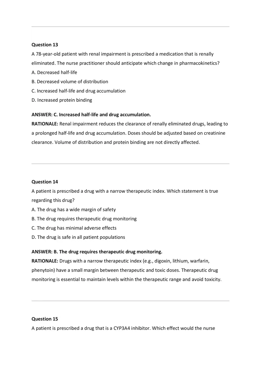 Wilkes NSG533 Advanced Pharmacology Exam Bank - Page 57