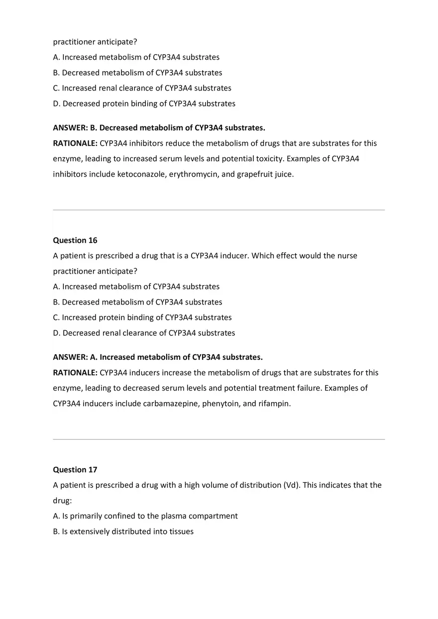 Wilkes NSG533 Advanced Pharmacology Exam Bank - Page 68