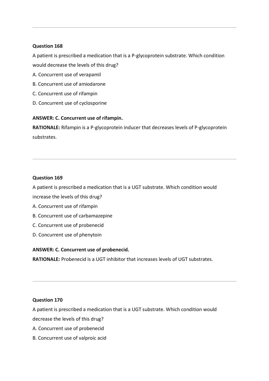 Wilkes NSG533 Advanced Pharmacology Exam Bank - Page 70