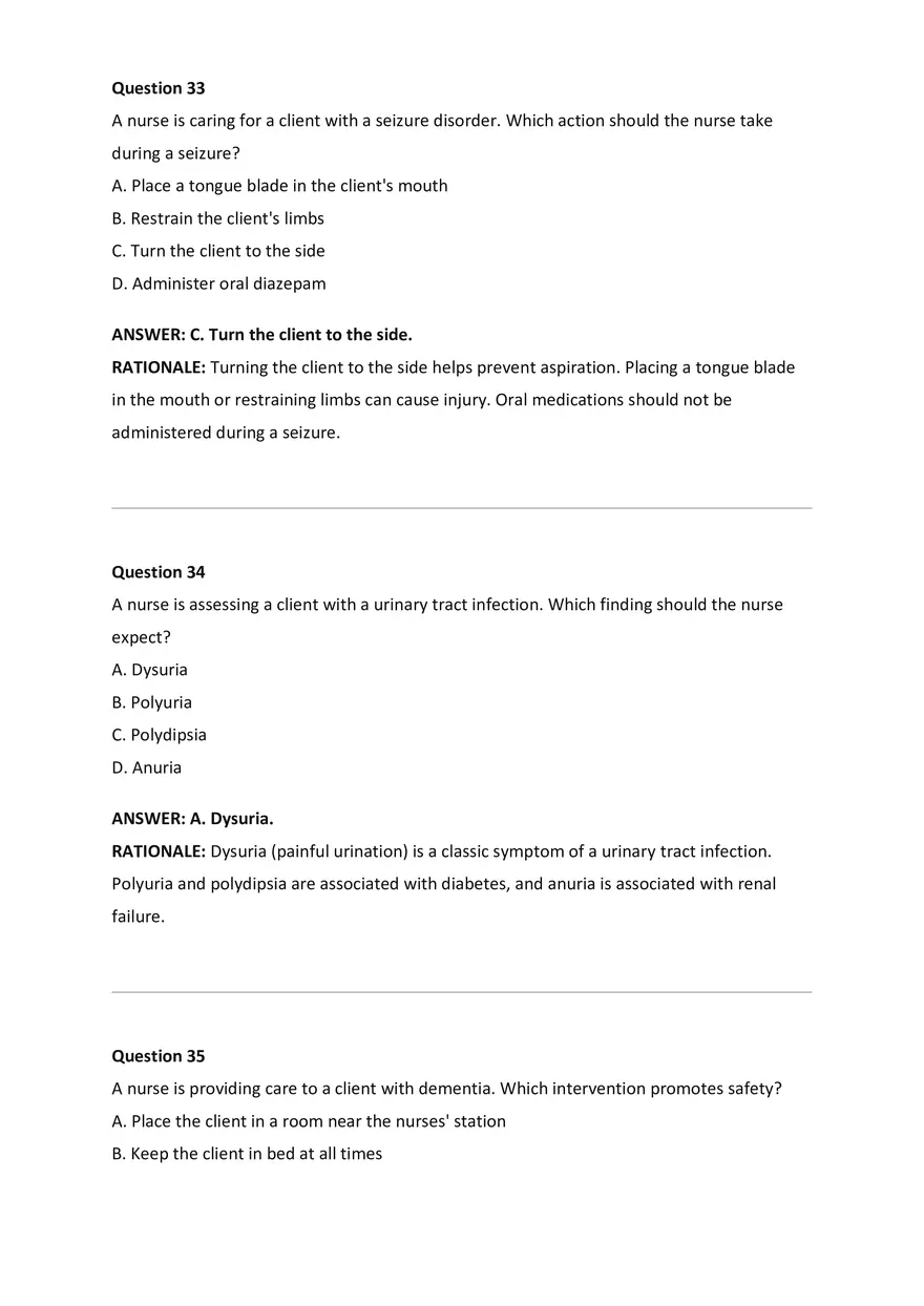NCLEX-RN Examination Questions and Correct Answers - Page 7