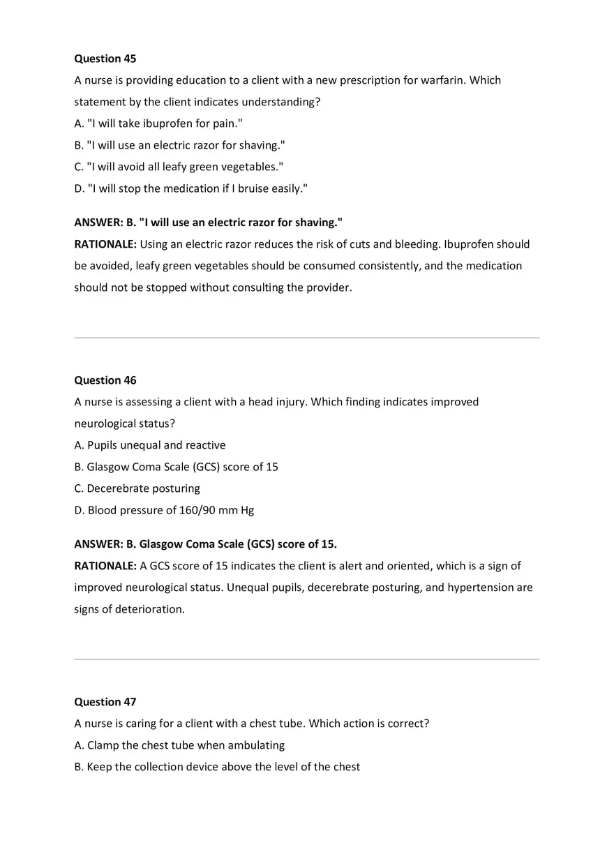 NCLEX-RN Examination Questions and Correct Answers - Page 12