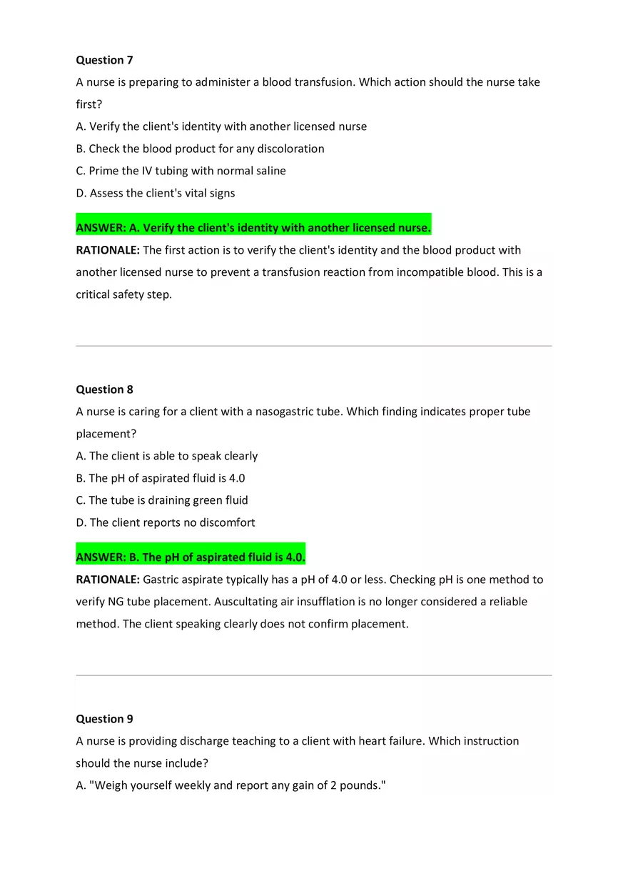 NCLEX-RN Examination Questions and Correct Answers - Page 24