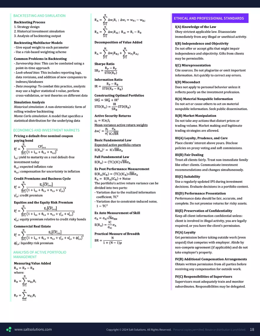 CFA L2 Formulas - Page 10