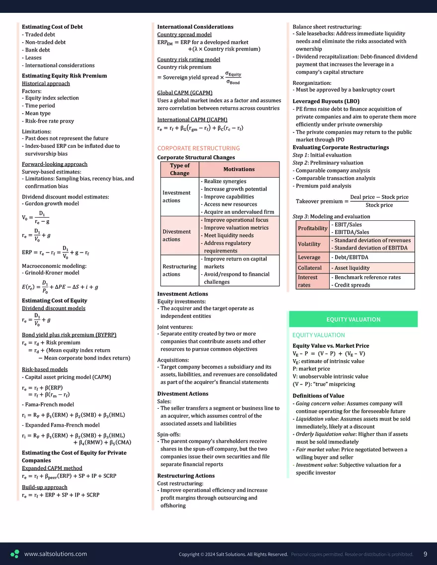 CFA L2 Formulas - Page 18