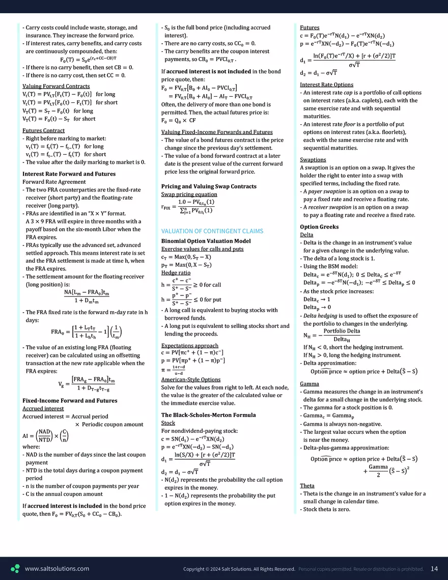 CFA L2 Formulas - Page 6