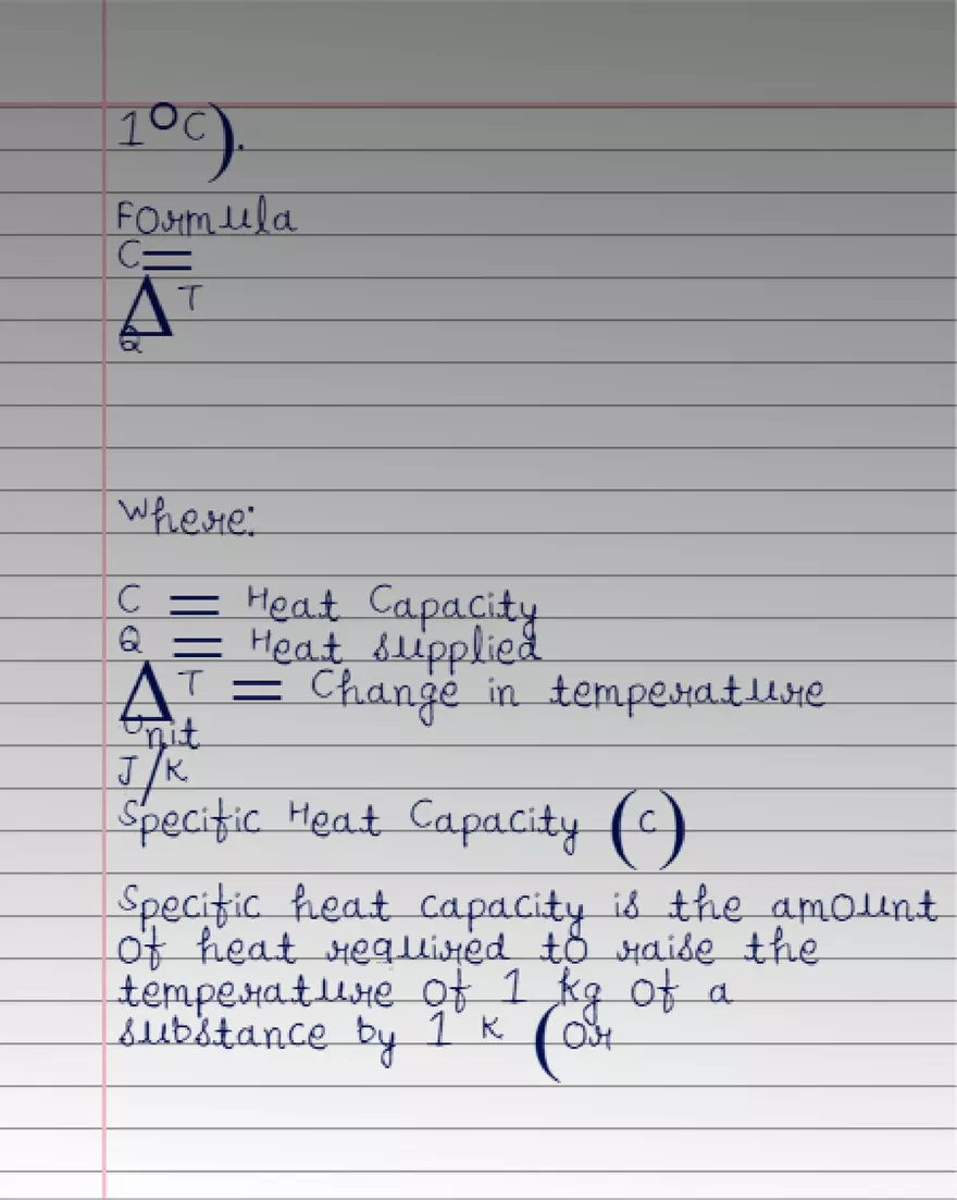 Physics Notes Chapter 1. Heat Capacity Heat - Page 2